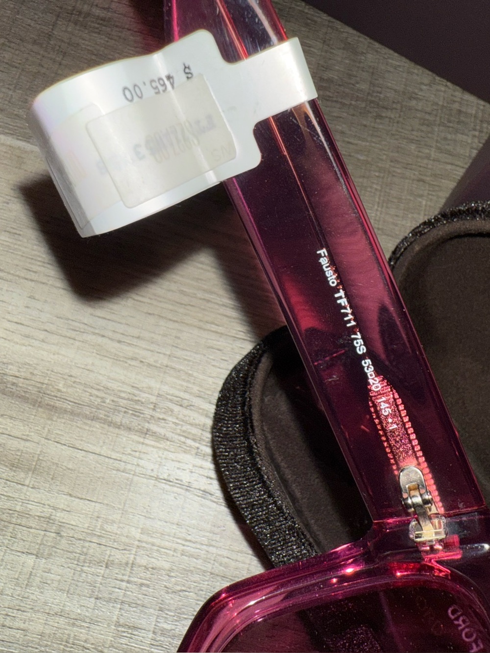 Tom Ford Transparent Pink Rectangular Sunglasses - Picture 3 of 4